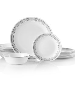 Corelle® Mystic Gray 18-piece Mugless Dinnerware Set. Service for 6