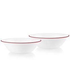 Corelle® Radiant Red Banded 1-quart Serving Bowls. 2-pack