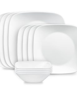 Corelle® Square™ Pure White 12-piece Dinnerware Set. Service for 4