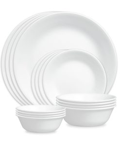 Corelle® Winter Frost White 16-piece Mugless Dinnerware Set. Service for 4