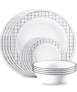 Corelle® Delicate Grid 12-piece Dinnerware Set. Service for 4