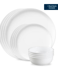 Corelle® Modern Rounds Dinnerware Set – Service for 4 + Meal Bowls