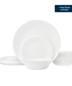 Corelle® Winter Frost White Dinnerware Set – Service for 8 + Meal Bowls