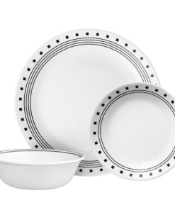 Corelle® City Block 18-piece Mugless Dinnerware Set. Service for 6