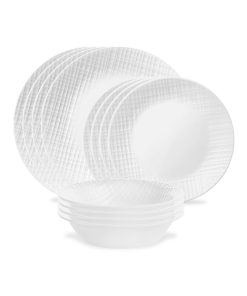 Corelle® Linen Weave 12-piece Dinnerware Set. Service for 4