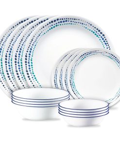 Corelle® Ocean Blues 16-piece Mugless Dinnerware Set. Service of 4