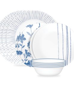 Corelle® Botanical Stripes 12-piece Dinnerware Set. Service for 4