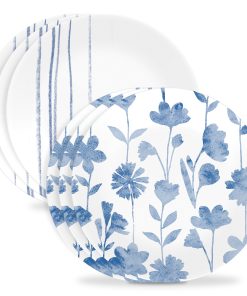 Corelle® Botanical Stripes 8.5 Salad Plates. 6 Pack