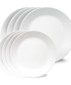 Corelle® Shimmering White Salad and Dinner Plates Set. 8-pack