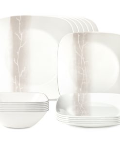 Corelle® Square Wandering Grove 18-piece Dinnerware Set. Service for 6
