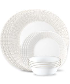 Corelle® Hushed Lines 12-piece Dinnerware Set. Service for 4