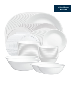 Corelle® Winter Frost White Dinnerware Set – Service for 12 + Meal Bowls