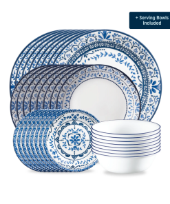 Corelle® Portofino Dinnerware Set – Service for 8 + Serving Bowls